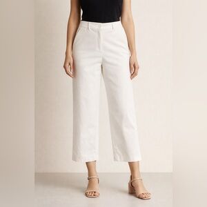 Simply Vera Vera Wang White Cropped Wide-leg Pants Sz 12